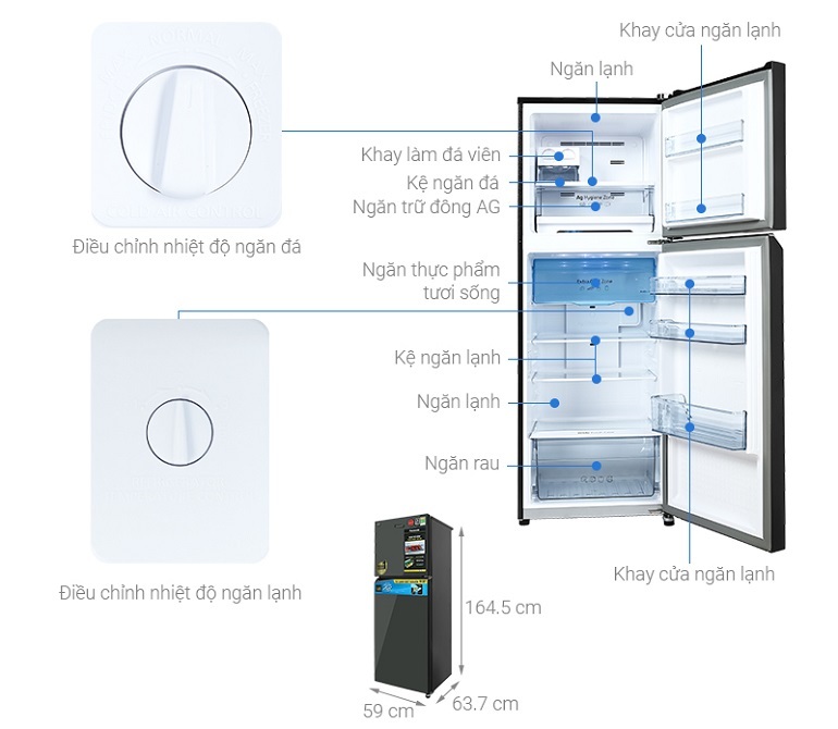 Tủ lạnh Panasonic Inverter 306 lít NR-TV341VGMV 2 Tủ lạnh Panasonic Inverter 306 lít NR-TV341VGMV