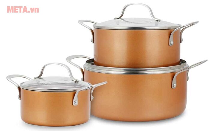 Bộ nồi phủ sứ an toàn đáy từ Elmich Royal Classic EL-3700 (16, 20, 24cm)