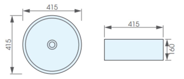 Bản vẽ kỹ thuật chậu rửa lavabo đặt bàn ATMOR AT4570