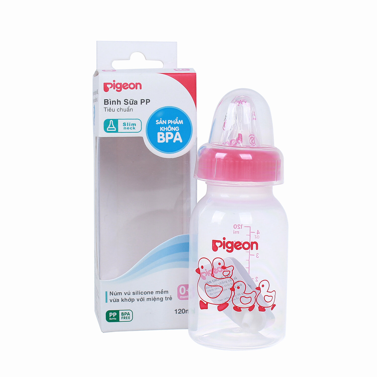  Bình sữa Pigeon 120ml cổ hẹp (