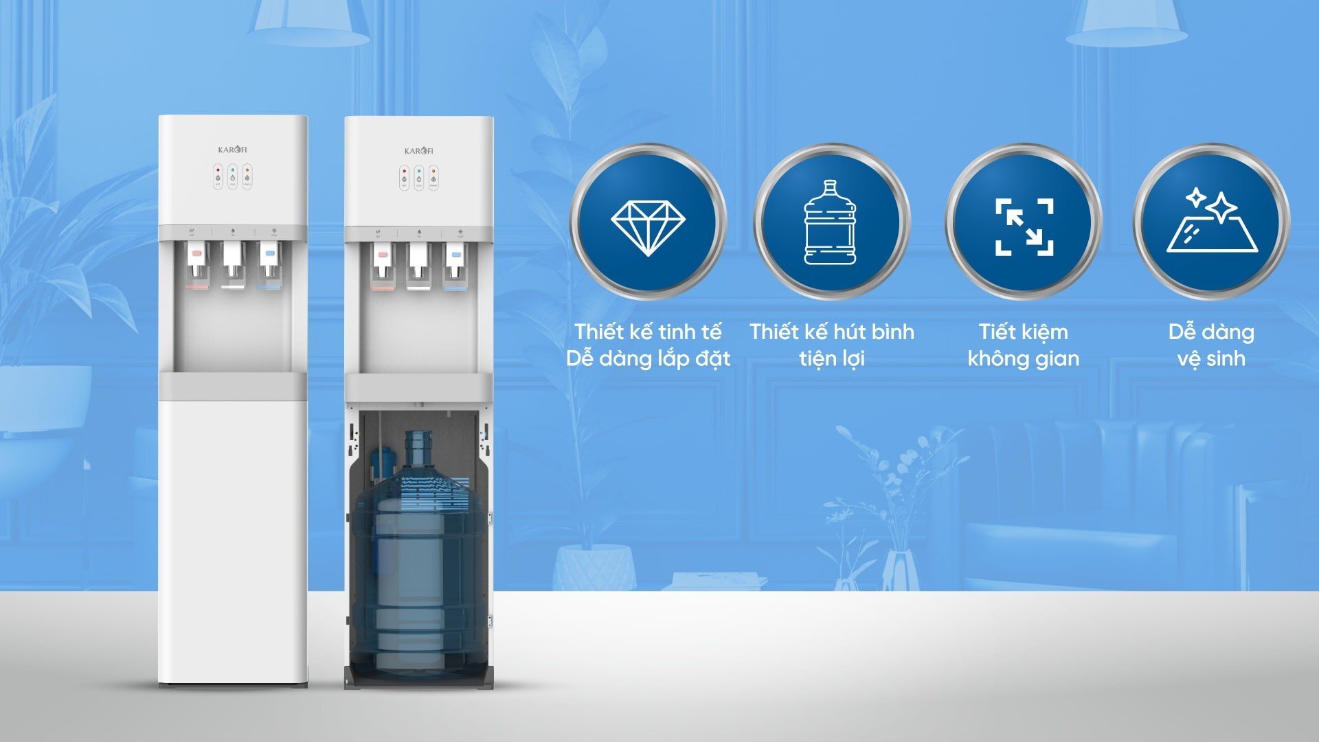 Cây nước Karofi HCV209 được ứng dụng công nghệ Block có khả năng làm lạnh nhanh, sâu