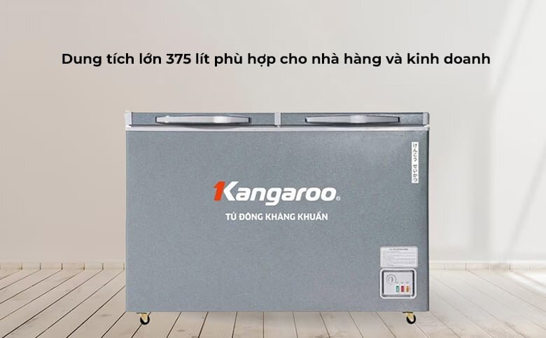 Tủ đông kháng khuẩn 1 ngăn 2 cánh Kangaroo 375 lít KGFZ435IG1