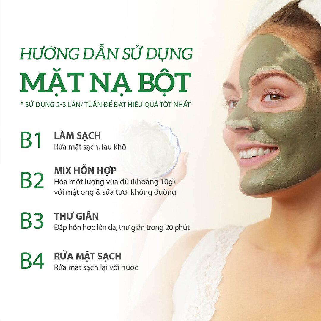 Mặt nạ bột cám gạo Milaganics giúp làm sạch da, loại bỏ tế bào chết và dưỡng da sáng mịn.