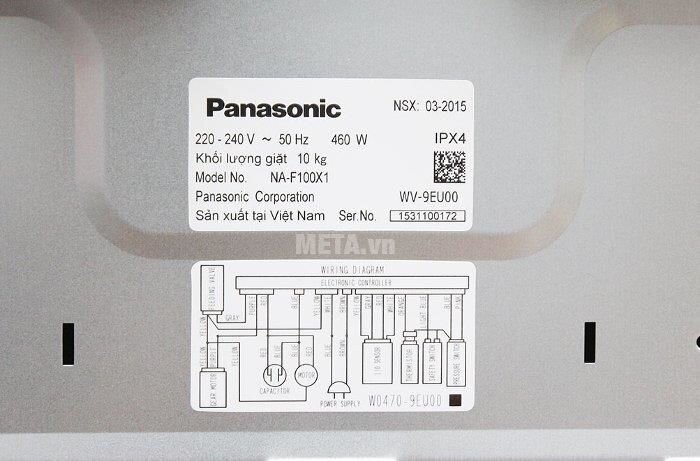 Máy giặt cửa trên 10 kg Panasonic NA-F100X1LRV