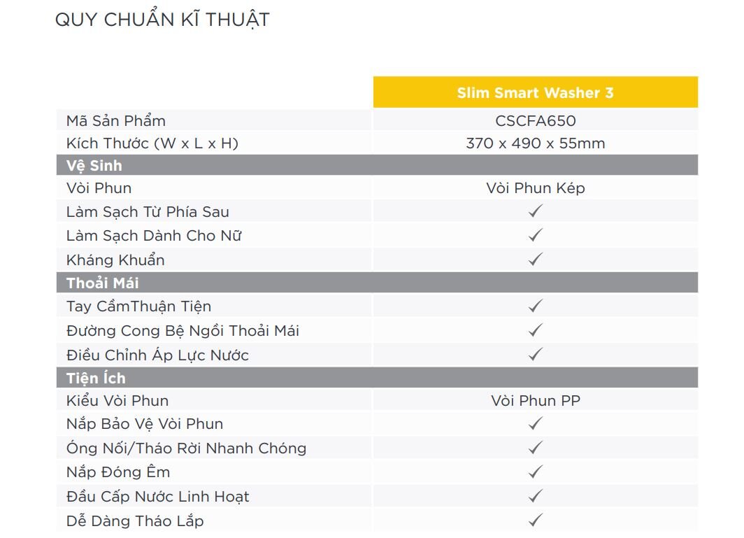 Thông tin sản phẩm nắp rửa cơ Slim 3 American Standard CSCFA650Thông tin sản phẩm nắp rửa cơ Slim 3 American Standard CSCFA650