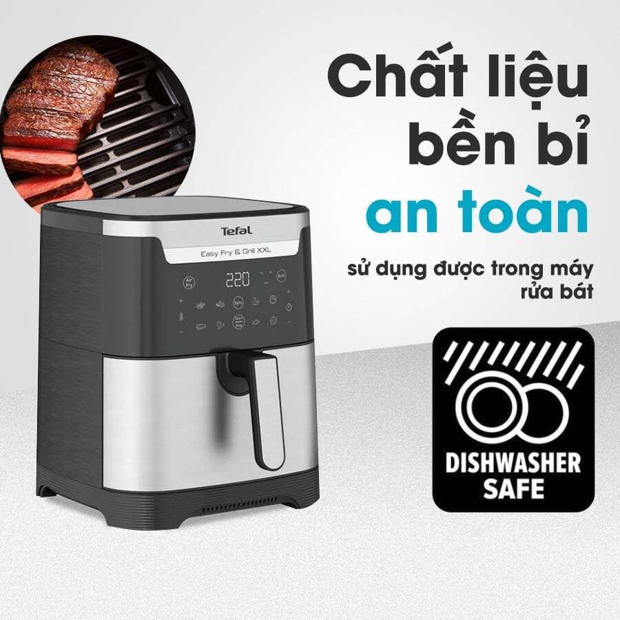 Thiết kế hiện đại & dung tích XXL tiện lợi Nồi chiên không dầu Tefal EY801D15 6.5L