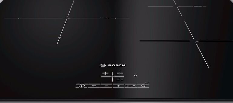 Bếp từ 3 bếp Bosch PIJ611BB1E 7400W thiết kế âm tường giúp tiết kiệm không gian. 