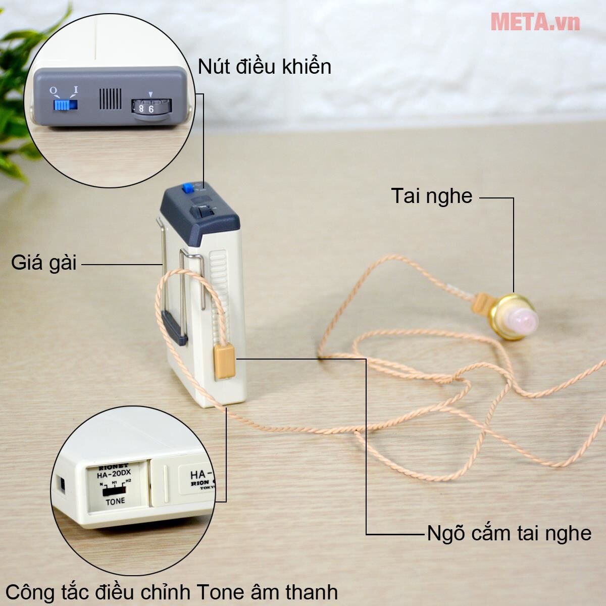Máy trợ thính dây đeo Rionet HA-20Dx