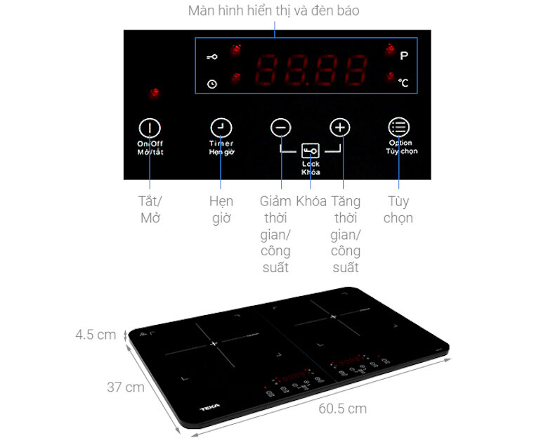 Bếp từ âm 2 vùng nấu Teka DS3502-P
