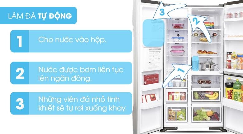 Tủ lạnh SBS 3 cánh HITACHI R-FM800GPGV2X (MIR) - 584 Lít