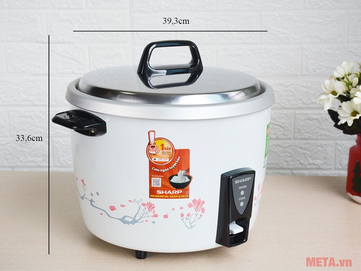 Kích thước của nồi cơm điện Sharp 3,8 lít KSH-D44V