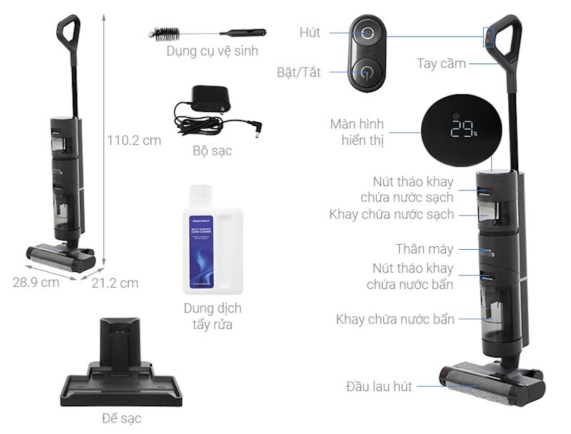 Máy hút bụi lau nhà Dreame H12 Core sở hữu lực hút mạnh mẽ (Ảnh: dienmayxanh).