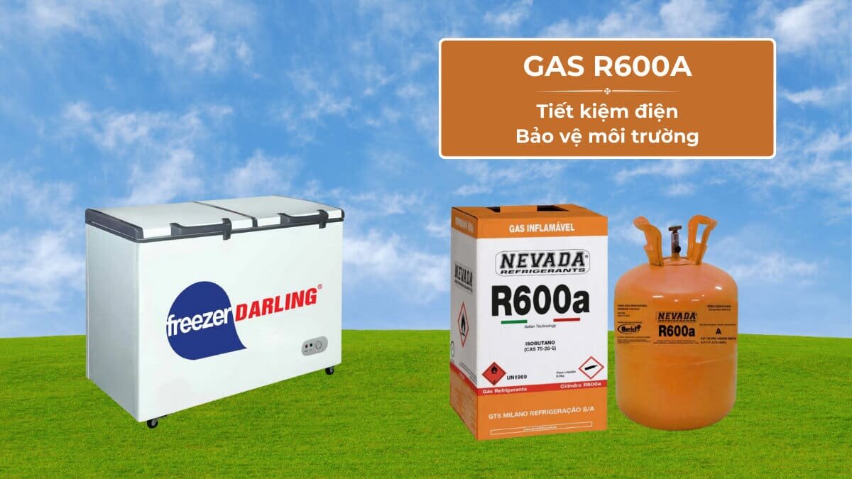 Tủ sử dụng gas R600a để làm lạnh