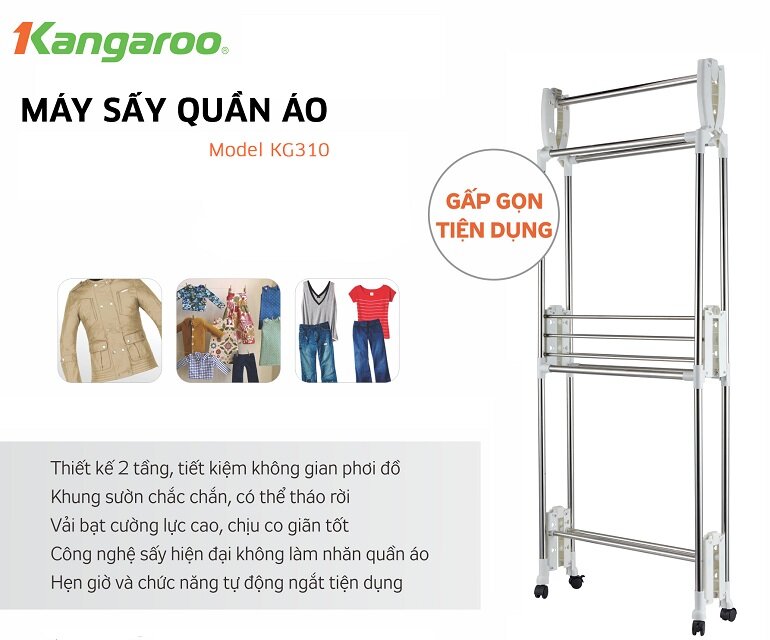 máy sấy quần áo kangaroo kg310