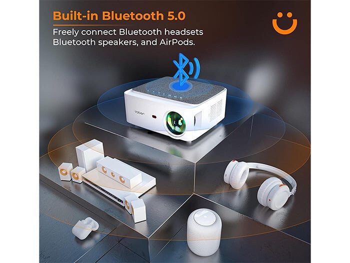 Kết nối Bluetooth 5.0 Máy chiếu Yaber V6 Pro