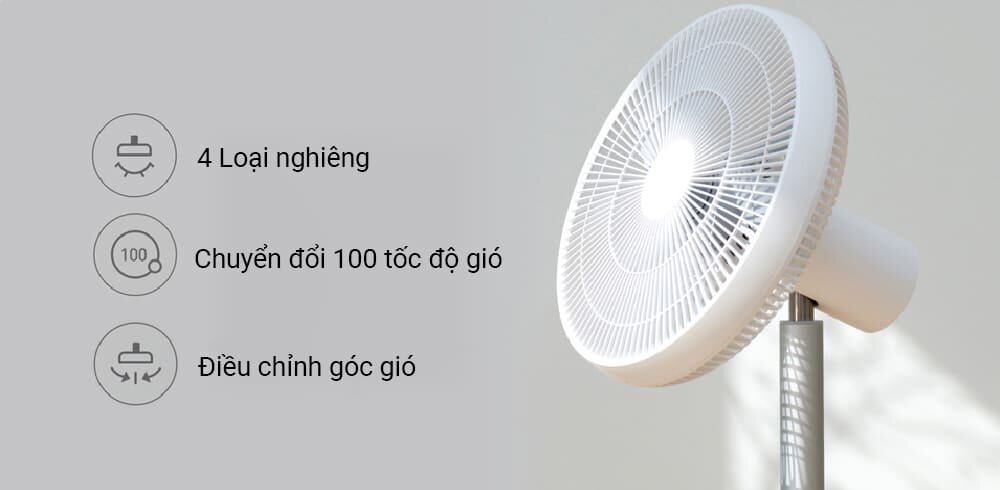 Quạt đứng tích điện Smartmi 2S - ZLBPLDS03ZM - Bản quốc tế - Màu trắn