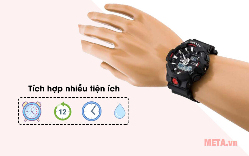 Đồng hồ nam G-shock GA-700-1ADR đen Đồng hồ nam G-shock GA-700-1ADR đen