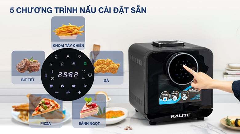 Nồi chiên hấp Kalite Steam Star có 5 chương trình nấu cài đặt sẵn Nồi chiên hấp Kalite Steam Star có 5 chương trình nấu cài đặt sẵn