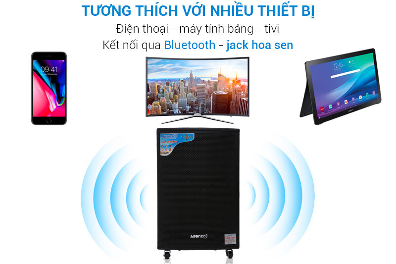 Loa kéo karaoke 200 W Asanzo ASK-7600 Loa kéo karaoke 200 W Asanzo ASK-7600