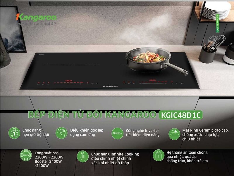 Bếp từ đôi Kangaroo KGIC48D1C 