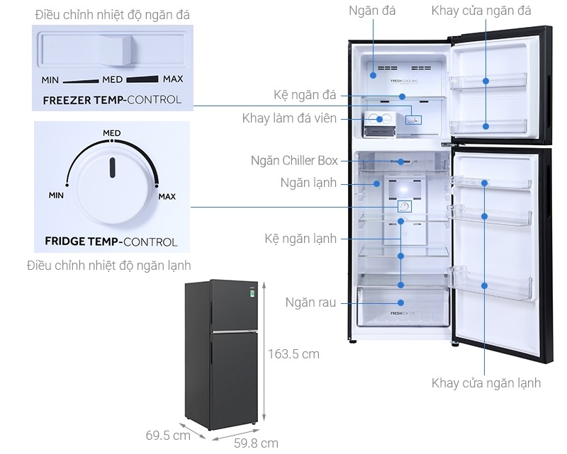 tủ lạnh Aqua AQR-T380FA còn được trang bị một số tính năng tiện dụng