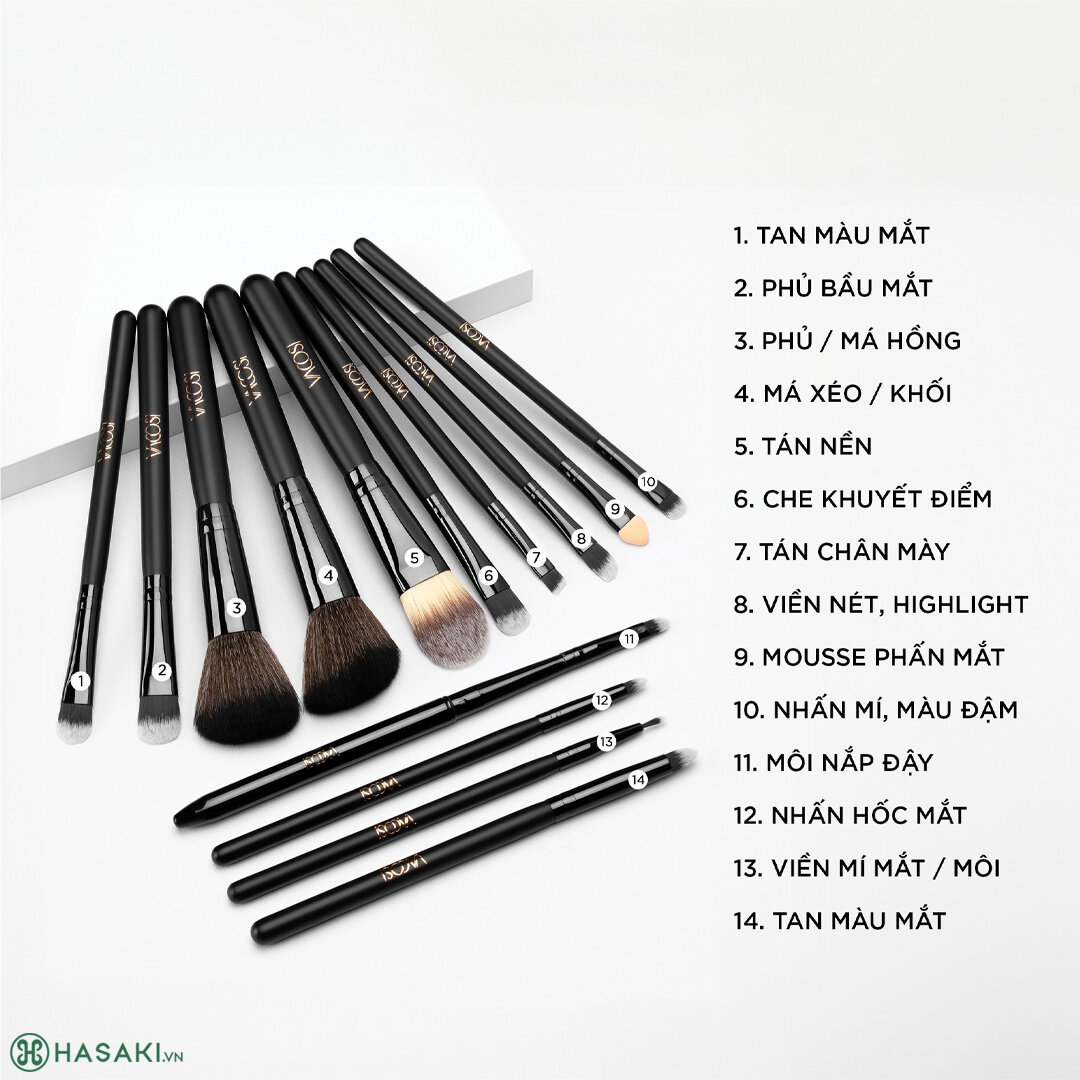 Bộ Cọ Trang Điểm Vacosi Mars Mission Brush Set 14 Cây BC36 