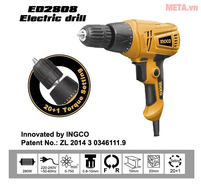 Máy khoan INGCO ED2808 Máy khoan INGCO ED2808