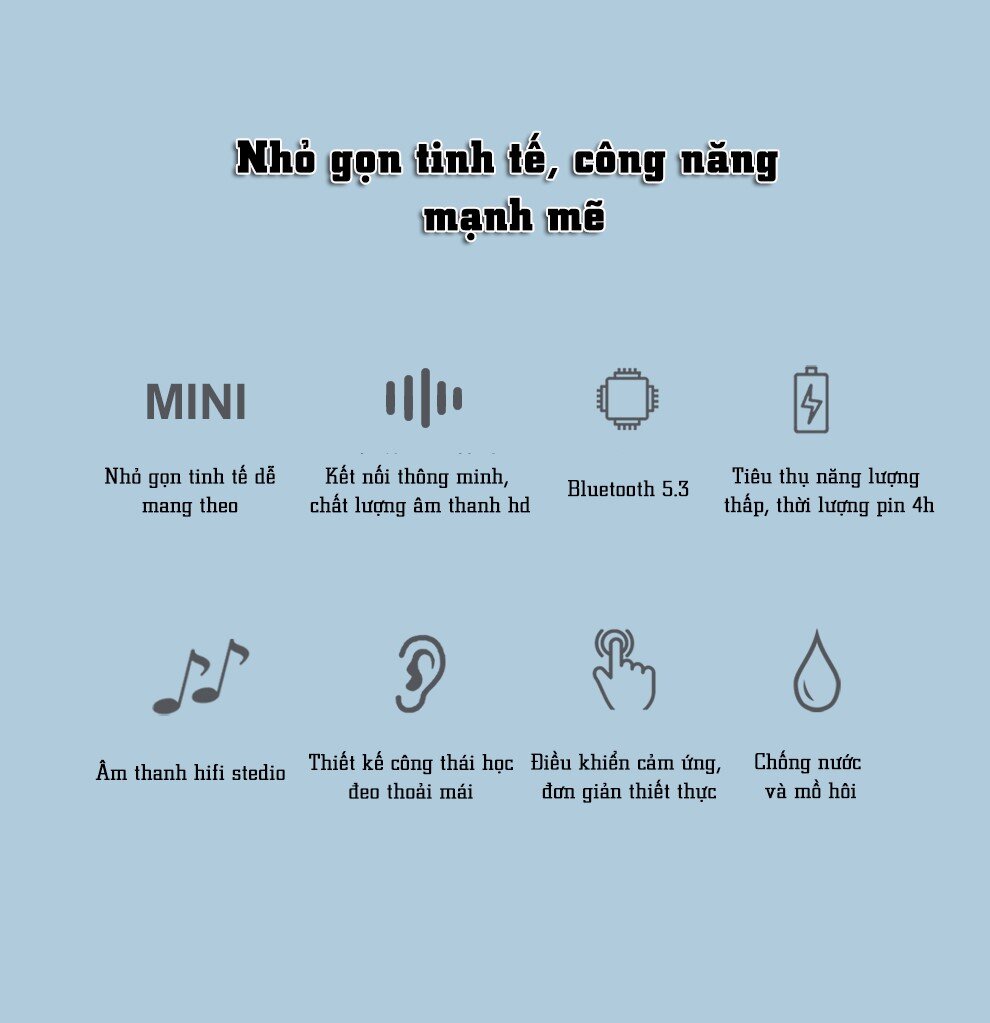 Tai nghe không dây PISEN True wireless Ai3 PA-BHD03 màu trắng