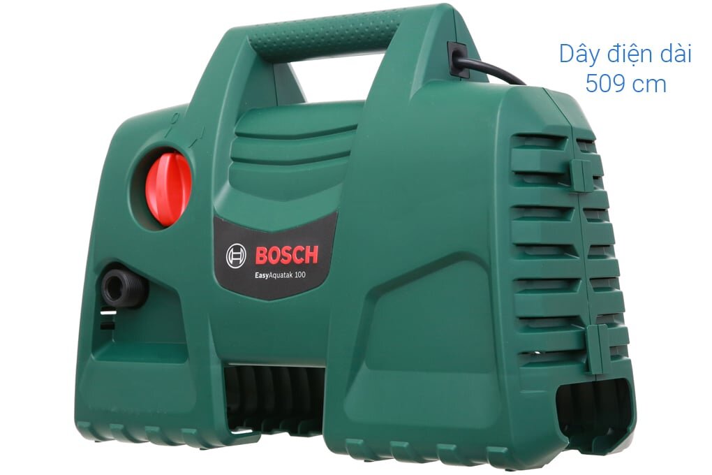 Tay cầm của máy rửa xe Bosch Easy AQT 100 LL bằng nhựa chắc chắn