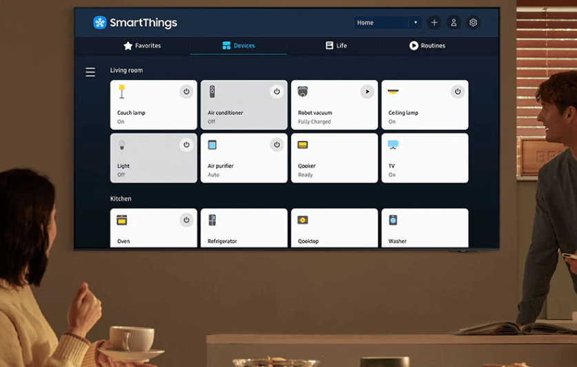 Smart TV QLED 4K Samsung 75 inch QA75Q60DAKXXV tích hợp trung tâm SmartThings