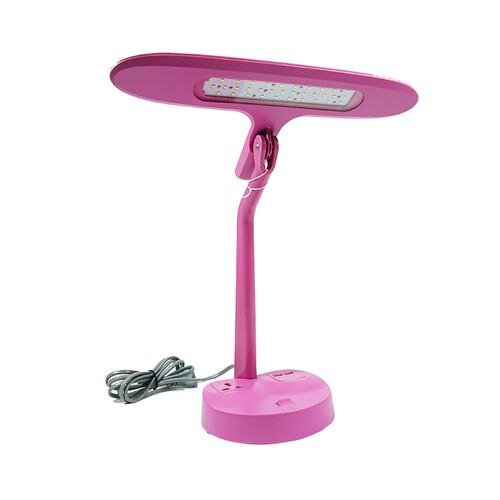 Đèn bàn Led Lioa 7W dọc có 2 cổng USB   1 ổ cắm ĐN LiDBDLED7USB/WH trắng