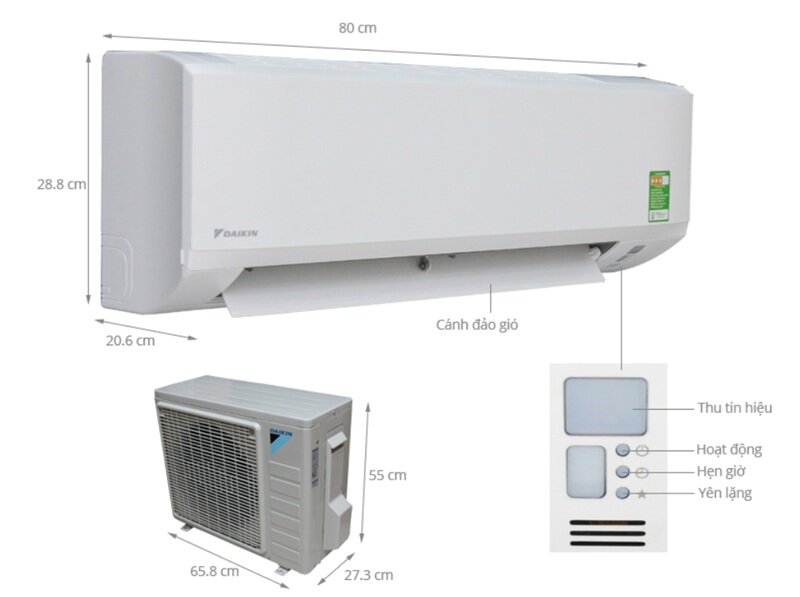 điều hòa Daikin 9000 BTU 1 chiều FTV25BXV1V/RV25BXV1V