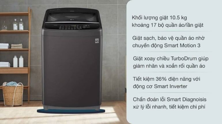 Máy giặt LG 10.5kg T2350VSAB 