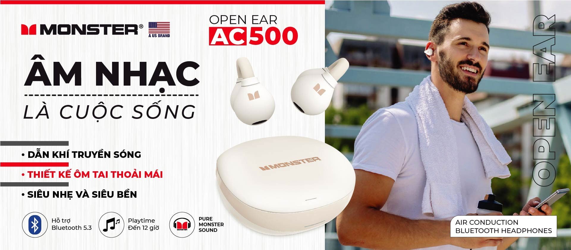Tai nghe True wireless Monster Open-Ear AC500