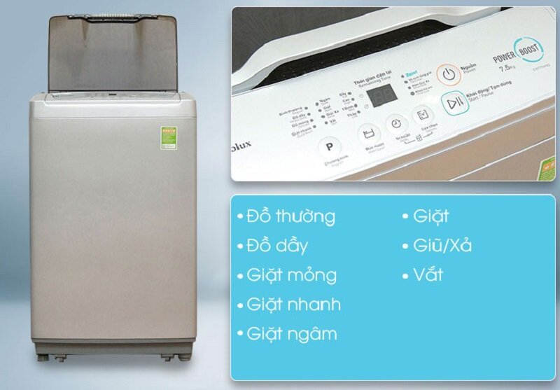 Máy giặt Electrolux EWT754XS có nhiều chương trình giặt khác nhau Máy giặt Electrolux EWT754XS có nhiều chương trình giặt khác nhau