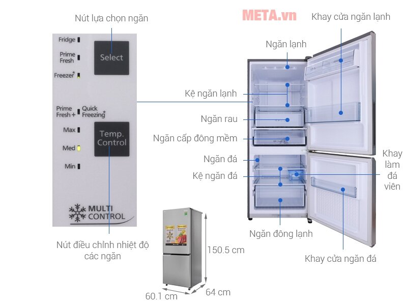 Tủ lạnh Panasonic Inverter 255 lít NR-BV289QSV2