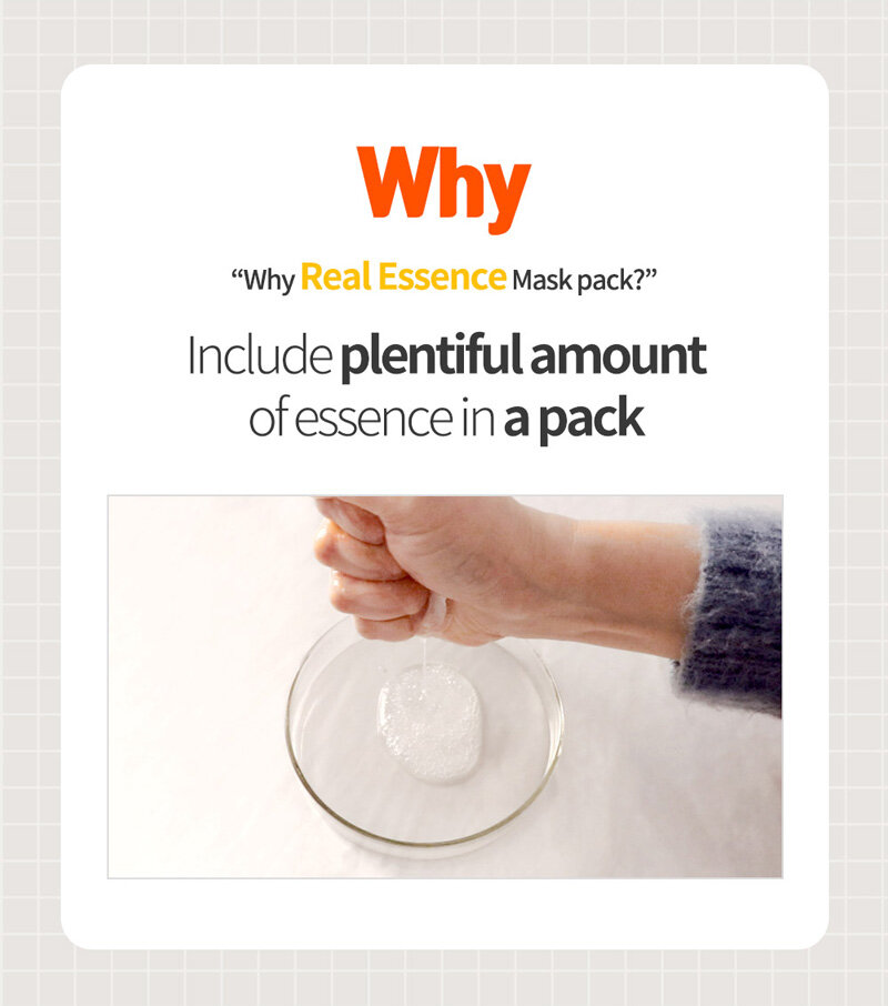 Mặt Nạ May Island Real-Essence Mask Pack với hàm lượng dồi dào tinh chất dưỡng da chứa trong mỗi miếng mặt nạ, giúp nuôi dưỡng và cải thiện làn da hiệu quả.