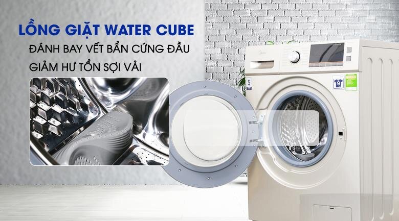Máy giặt 9 kg Midea MFC90-D1401 Sấy 6kg Giặt nước nóng