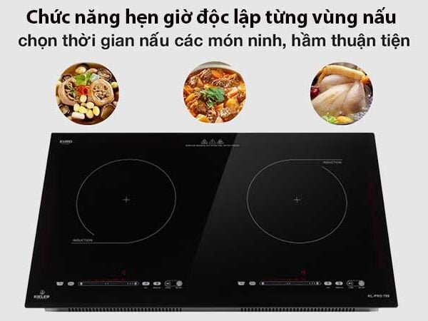 Bếp từ có hẹn giờ độc lập cho từng vùng nấu Kieler KL-Pro 789