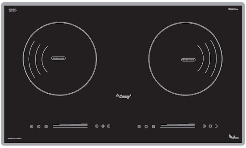 Bếp từ đôi Canzy CZ 88I Pro được thiết kế tinh tế với mặt kính đen bóng sang trọng