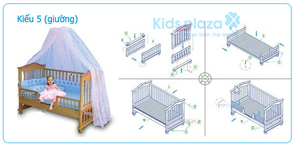  Giường cũi trẻ em Nobita 9 kiểu lắp ráp