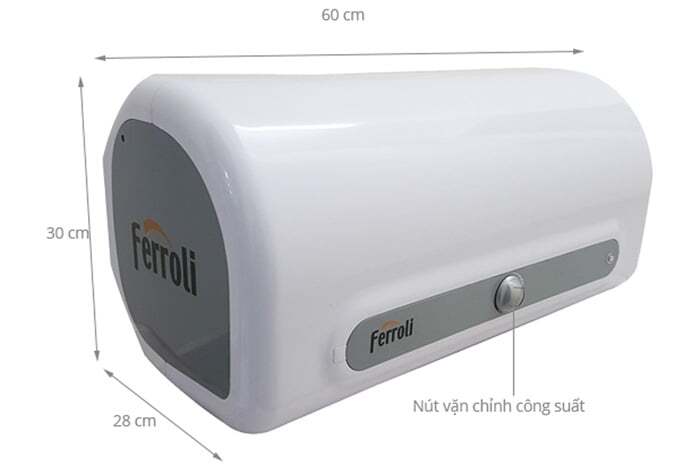 Kích thước của bình nóng lạnh Ferroli QQ EVO ME 20 lít