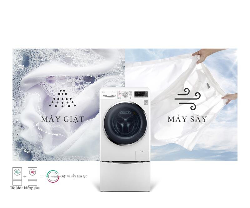 Máy giặt 9kg  LG TWC1409S2W Lồng ngang