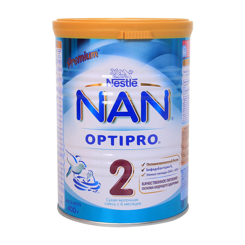 Sữa bột Nan chua số 2 Nga – hộp 400g (dành cho trẻ từ 6 – 12 tháng)