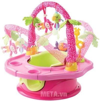 Ghế tập ngồi 3 giai đoạn có thanh đồ chơi (Hồng) SM13305