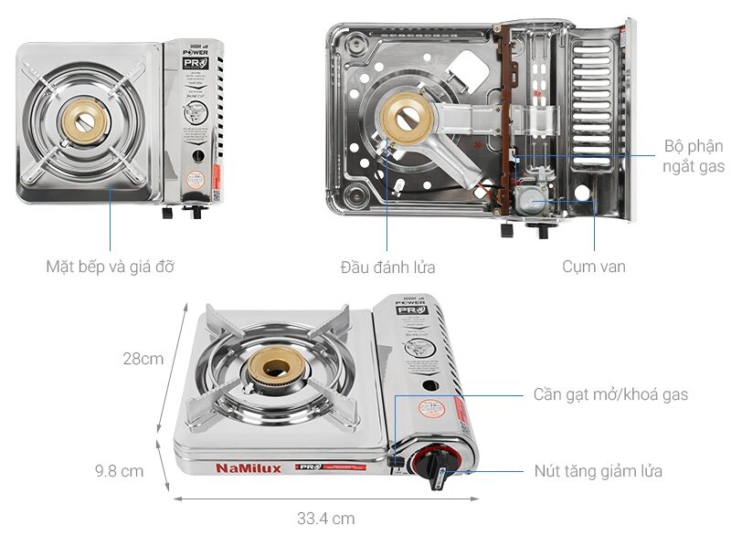 Tính năng ngắt gas tự động đảm bảo an toàn trên bếp gas Namilux NH-P3031AS