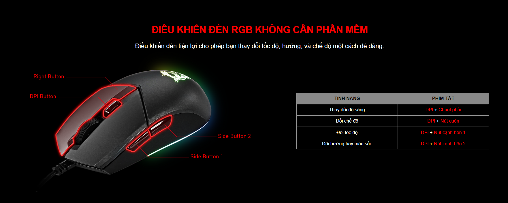 Chuột game MSI Clutch GM11 đen (USB/RGB) 4