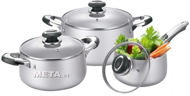 Bộ nồi canh hợp kim nhôm CRYSTAL TW07003 Bộ nồi canh hợp kim nhôm CRYSTAL TW07003