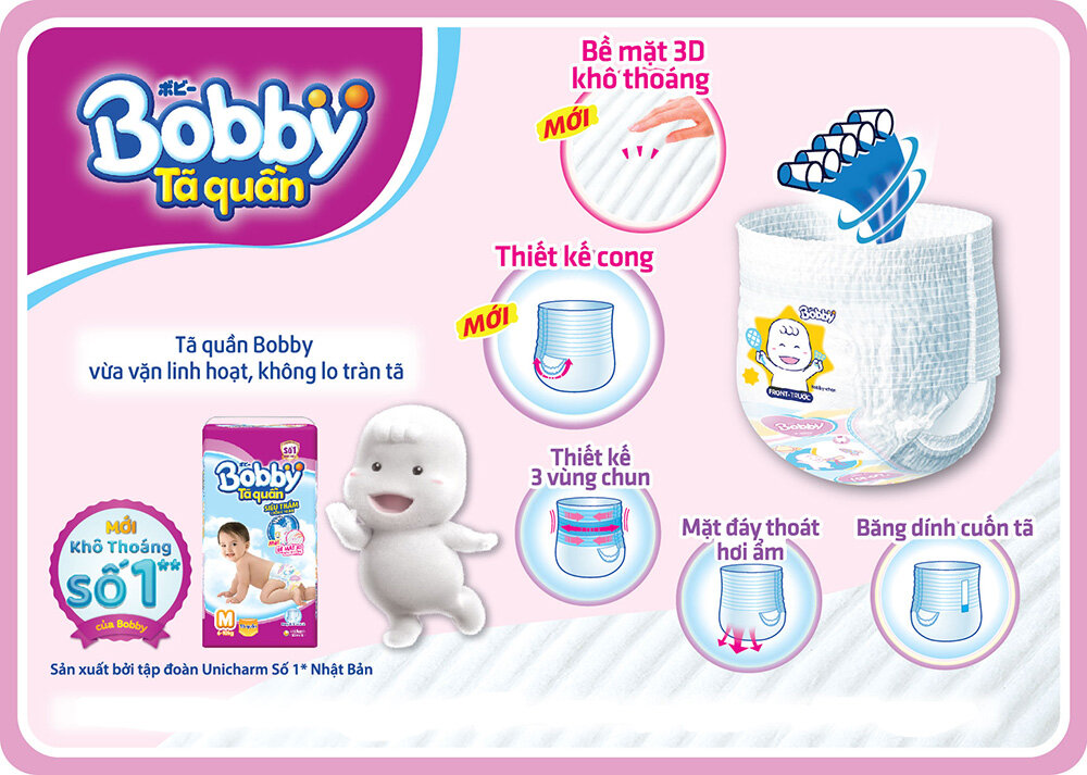  Bỉm - Tã quần Bobby size XXL 44 miếng (cho bé 