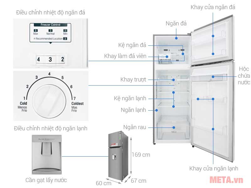Tủ lạnh LG GN-D315PS Inverter 315L